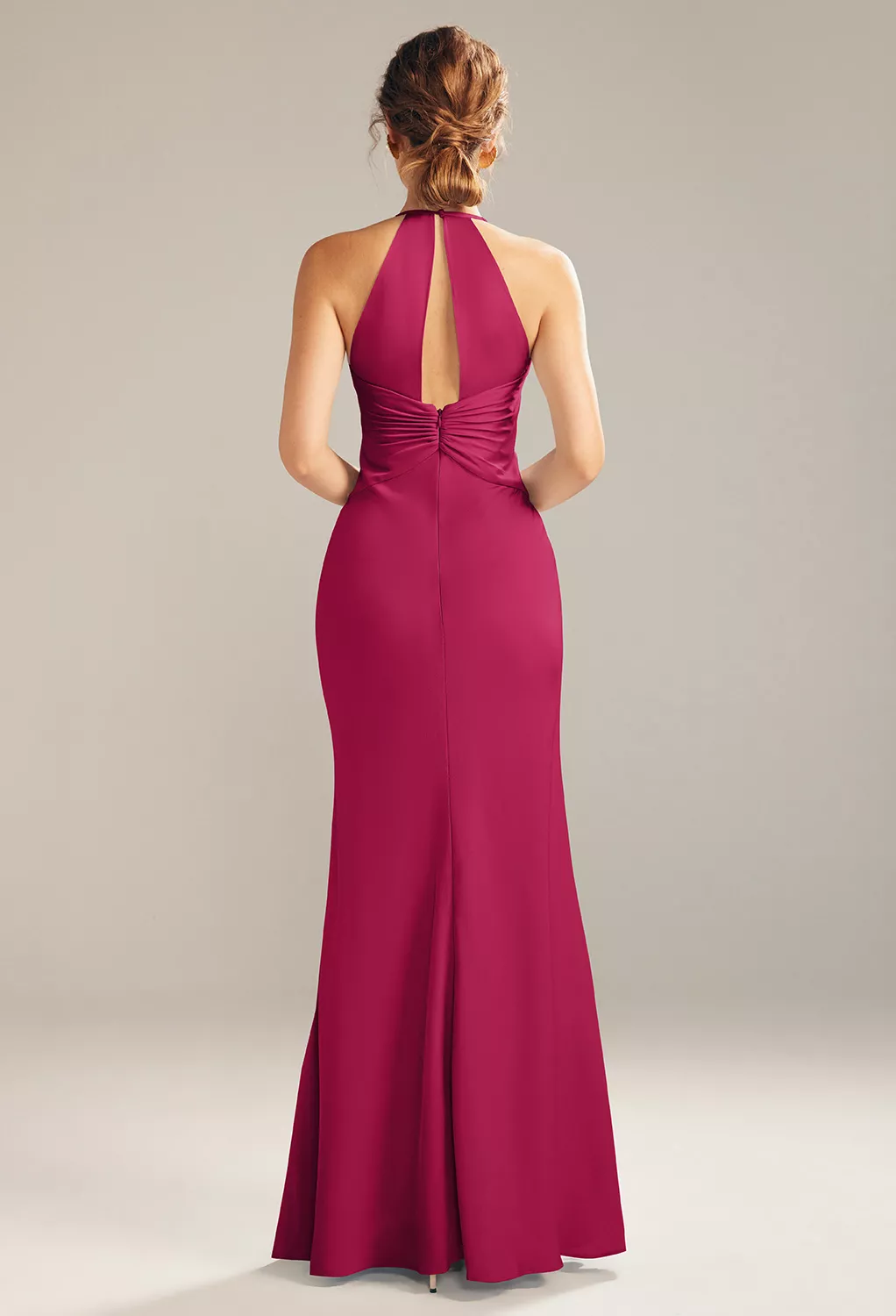 ジョリーフルール サテンアリス ワインレッド Jester Red Long Bridesmaid Dresses | AW.Bridal